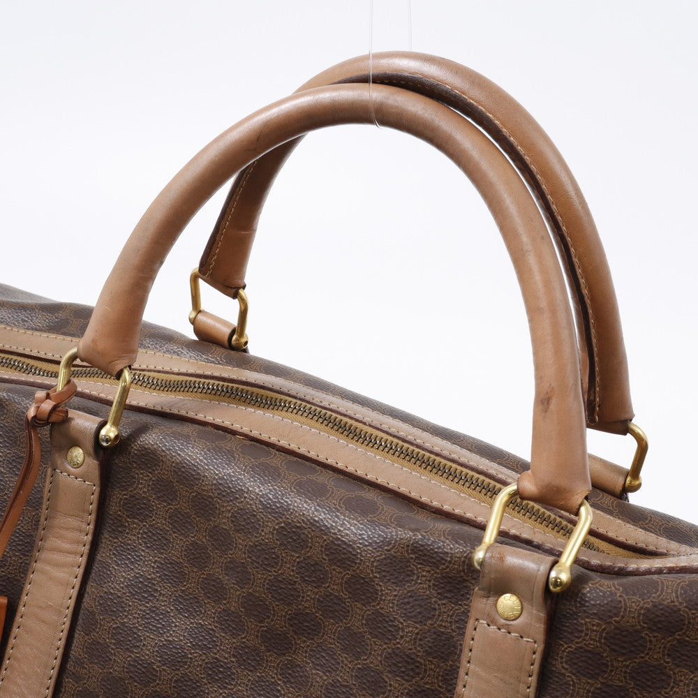 CELINE ブラゾン マカダム ボストンバッグ ブラウン PVC Leather