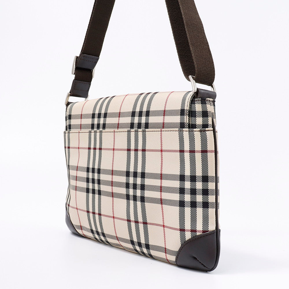 BURBERRY ノバチェック ショルダー ベージュ/ダークブラウン Canvas Leather
