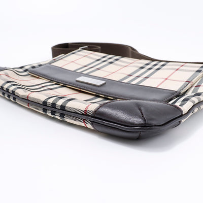 BURBERRY ノバチェック ショルダー ベージュ/ダークブラウン Canvas Leather