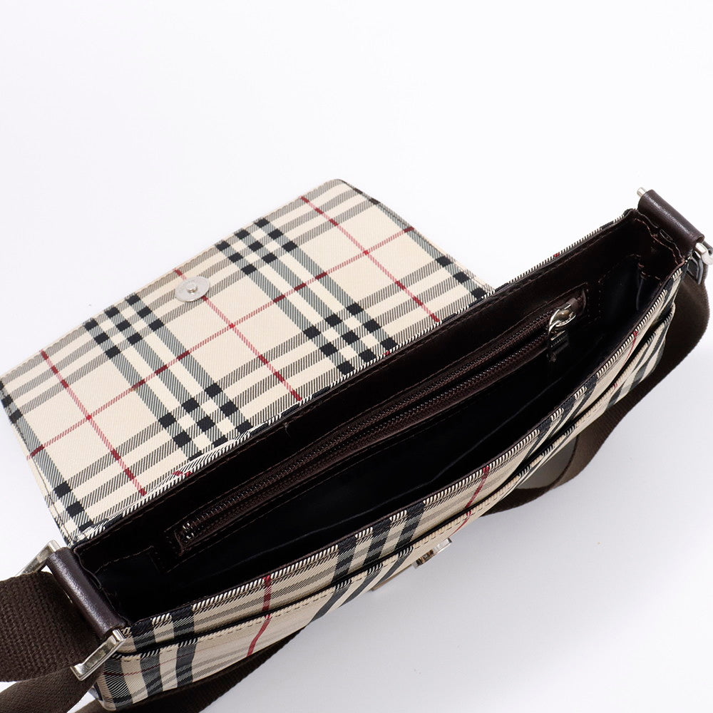 BURBERRY ノバチェック ショルダー ベージュ/ダークブラウン Canvas Leather