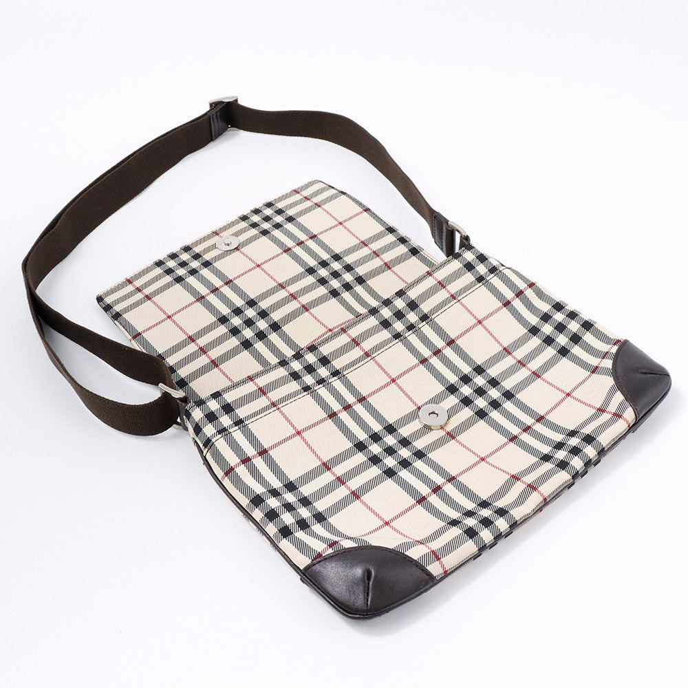 BURBERRY ノバチェック ショルダー ベージュ/ダークブラウン Canvas Leather