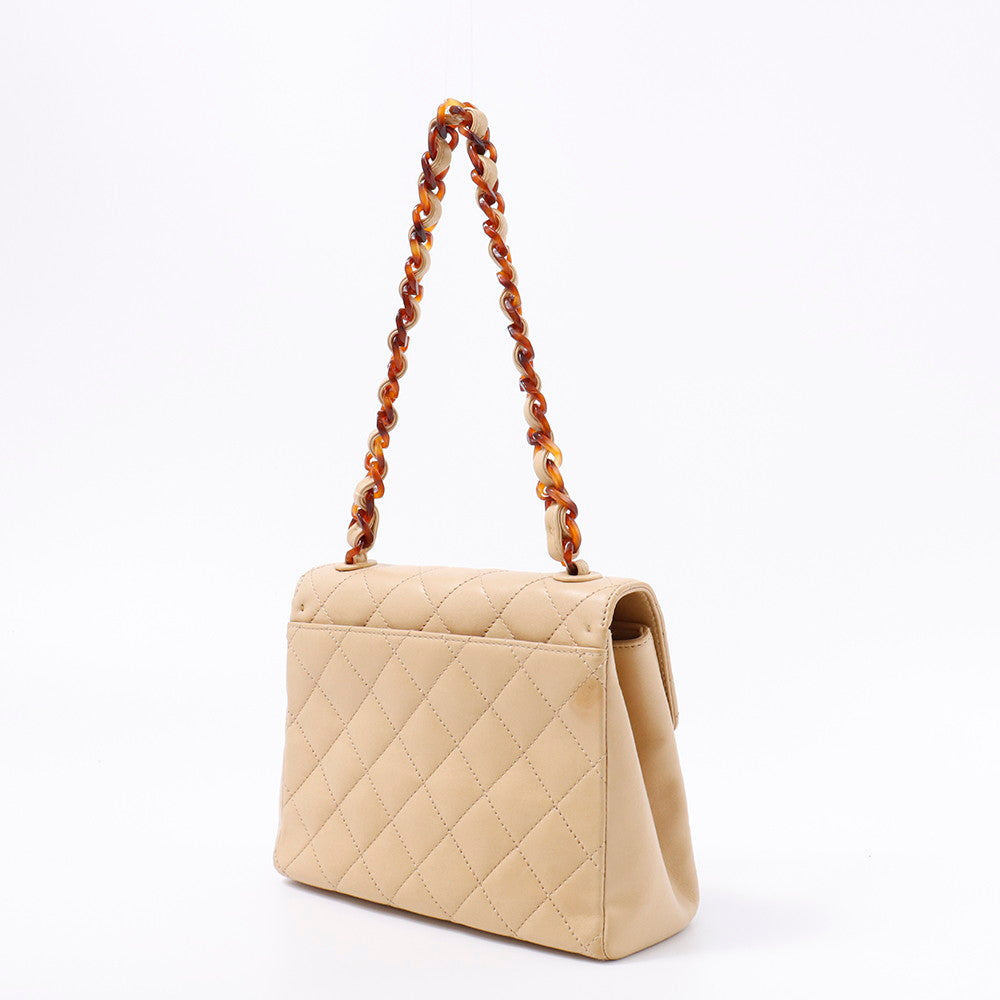 CHANEL マトラッセ プラチェーン ショルダーバッグ ベージュ Lambskin