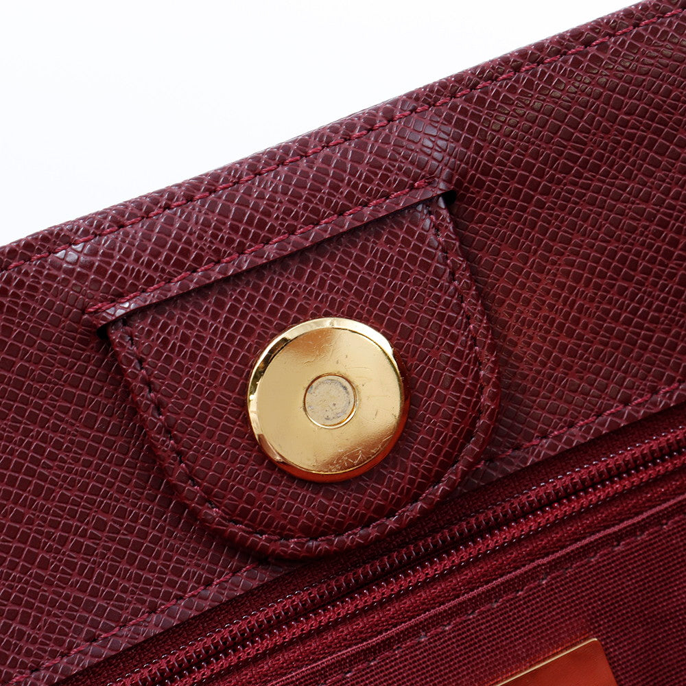 BURBERRY ハンドバッグ ボルドー/ベージュ Canvas Leather