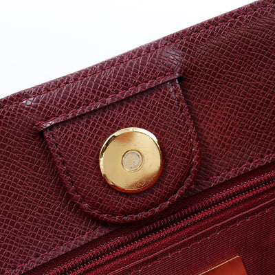 BURBERRY ハンドバッグ ボルドー/ベージュ Canvas Leather