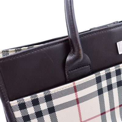 BURBERRY トートバッグ ベージュ Canvas Leather