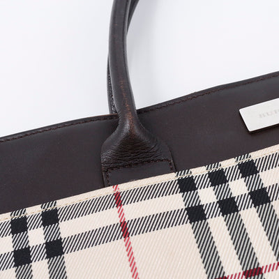 BURBERRY トートバッグ ベージュ Canvas Leather