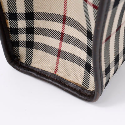 BURBERRY トートバッグ ベージュ Canvas Leather