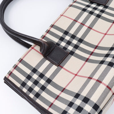 BURBERRY トートバッグ ベージュ Canvas Leather