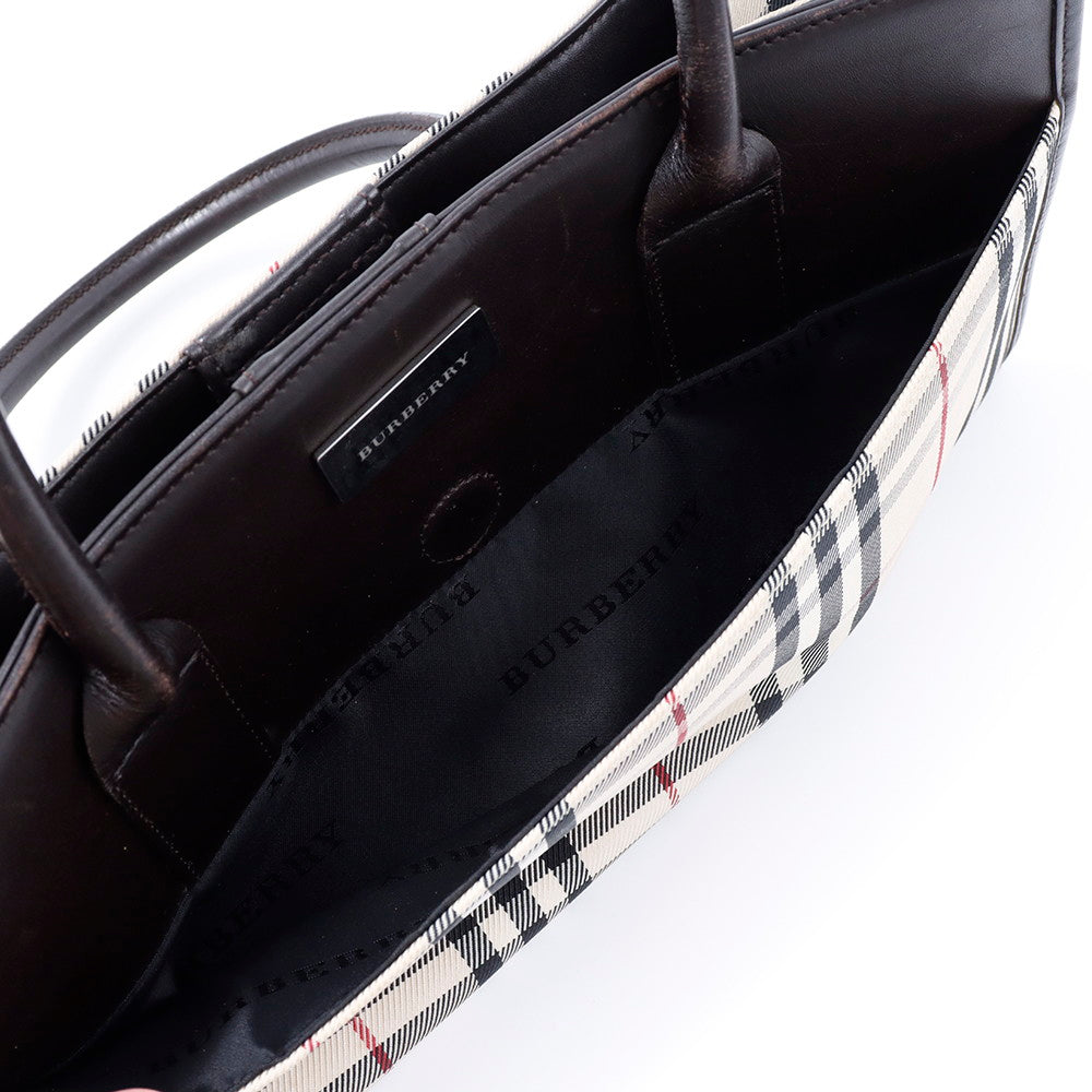 BURBERRY トートバッグ ベージュ Canvas Leather