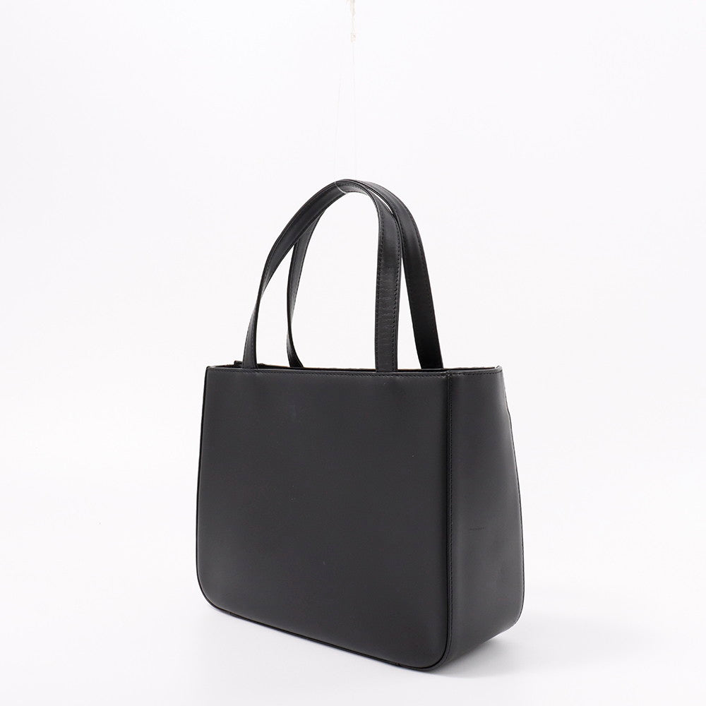 BURBERRY トートバッグ 黒/ベージュ Leather Canvas