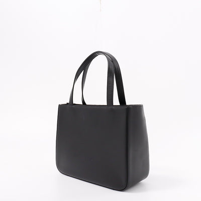 BURBERRY トートバッグ 黒/ベージュ Leather Canvas