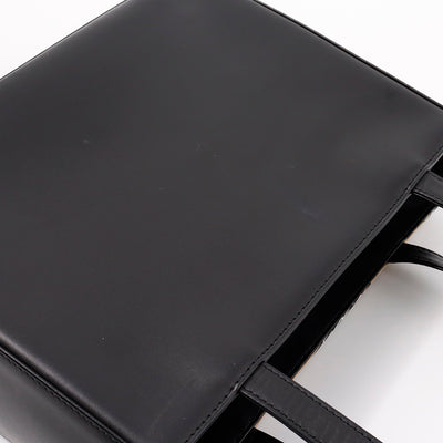 BURBERRY トートバッグ 黒/ベージュ Leather Canvas