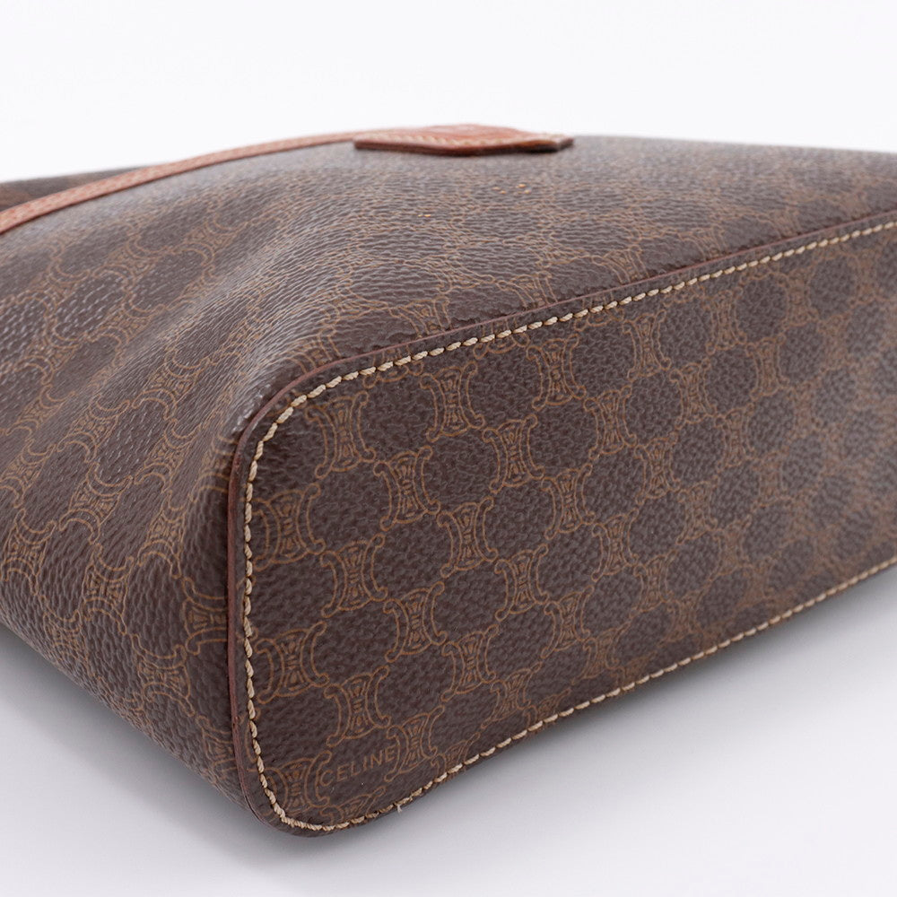 CELINE マカダム柄 バニティバッグ ブラウン PVC Leather