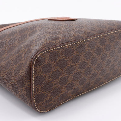 CELINE マカダム柄 バニティバッグ ブラウン PVC Leather