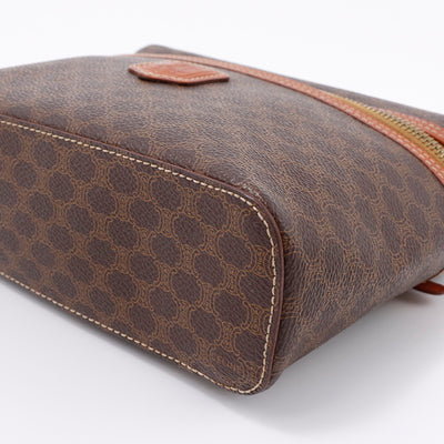 CELINE マカダム柄 バニティバッグ ブラウン PVC Leather