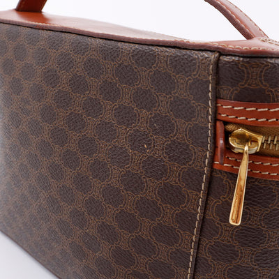 CELINE マカダム柄 バニティバッグ ブラウン PVC Leather