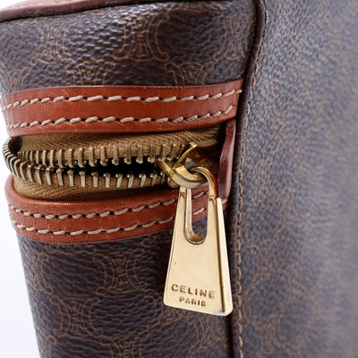 CELINE マカダム柄 バニティバッグ ブラウン PVC Leather