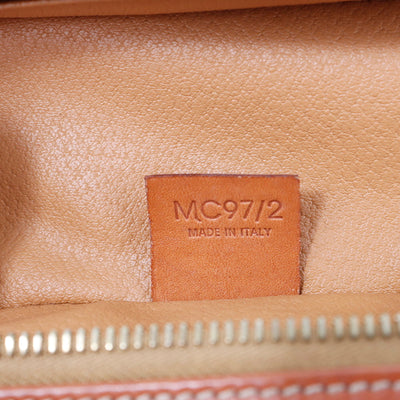 CELINE マカダム柄 バニティバッグ ブラウン PVC Leather