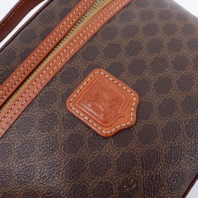 CELINE マカダム柄 バニティバッグ ブラウン PVC Leather