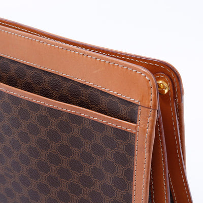 CELINE マカダム柄 クラッチバッグ ブラウン PVC Leather