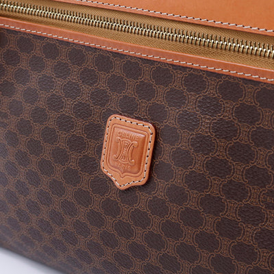 CELINE マカダム柄 クラッチバッグ ブラウン PVC Leather