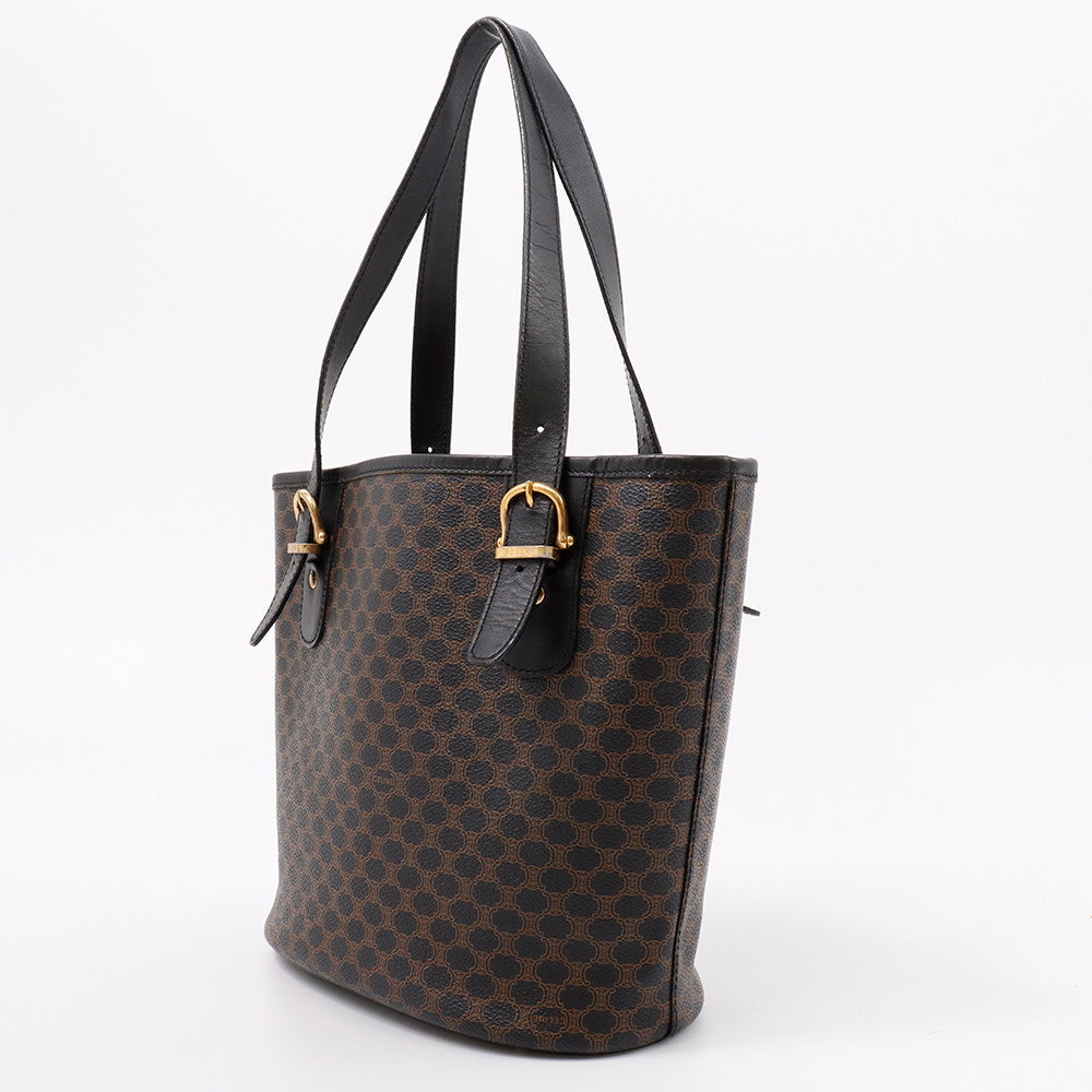 ✨CELINE✨ロゴプレート✨マカダム✨ブラウン✨M95✨PVC✨トートバッグ✨ CELINE セリーヌ マカダム トートバッグ PVC レディース ブランド京の