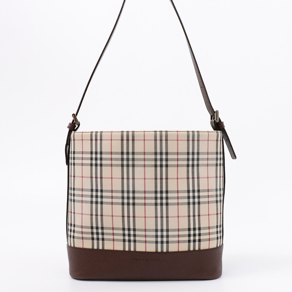 BURBERRY ノバチェック ショルダーバッグ ベージュ/ブラウン Canvas Leather