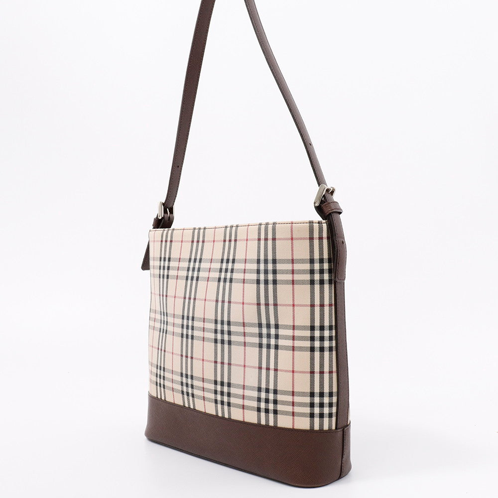 BURBERRY ノバチェック ショルダーバッグ ベージュ/ブラウン Canvas Leather