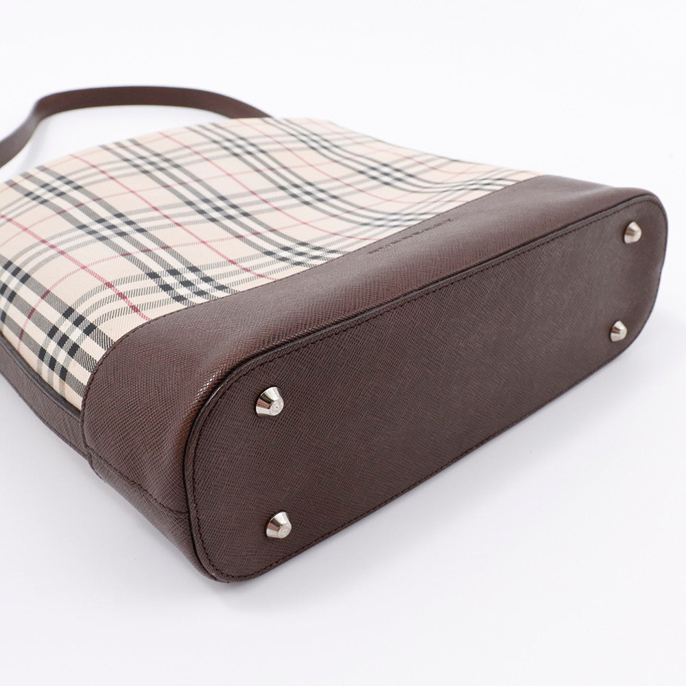 BURBERRY ノバチェック ショルダーバッグ ベージュ/ブラウン Canvas Leather