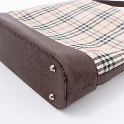 BURBERRY ノバチェック ショルダーバッグ ベージュ/ブラウン Canvas Leather