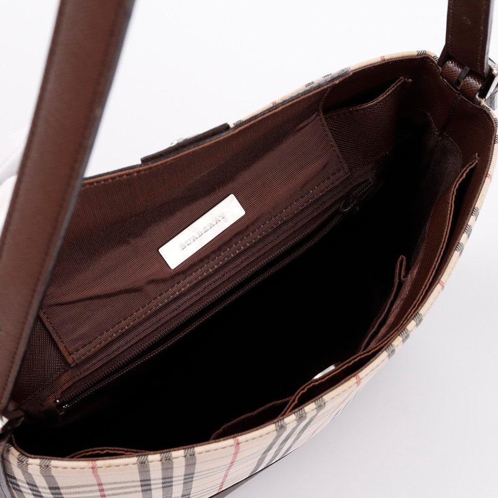 BURBERRY ノバチェック ショルダーバッグ ベージュ/ブラウン Canvas Leather