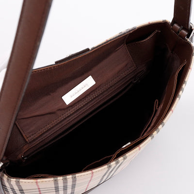 BURBERRY ノバチェック ショルダーバッグ ベージュ/ブラウン Canvas Leather