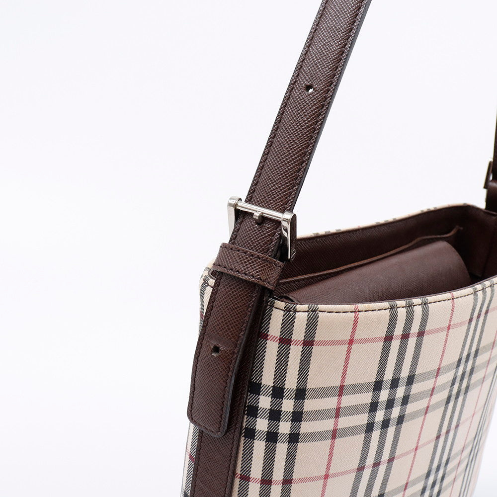 BURBERRY ノバチェック ショルダーバッグ ベージュ/ブラウン Canvas Leather