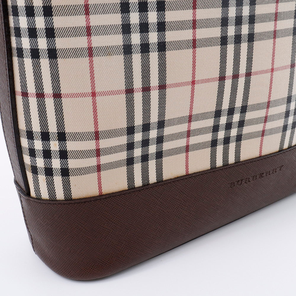 BURBERRY ノバチェック ショルダーバッグ ベージュ/ブラウン Canvas Leather