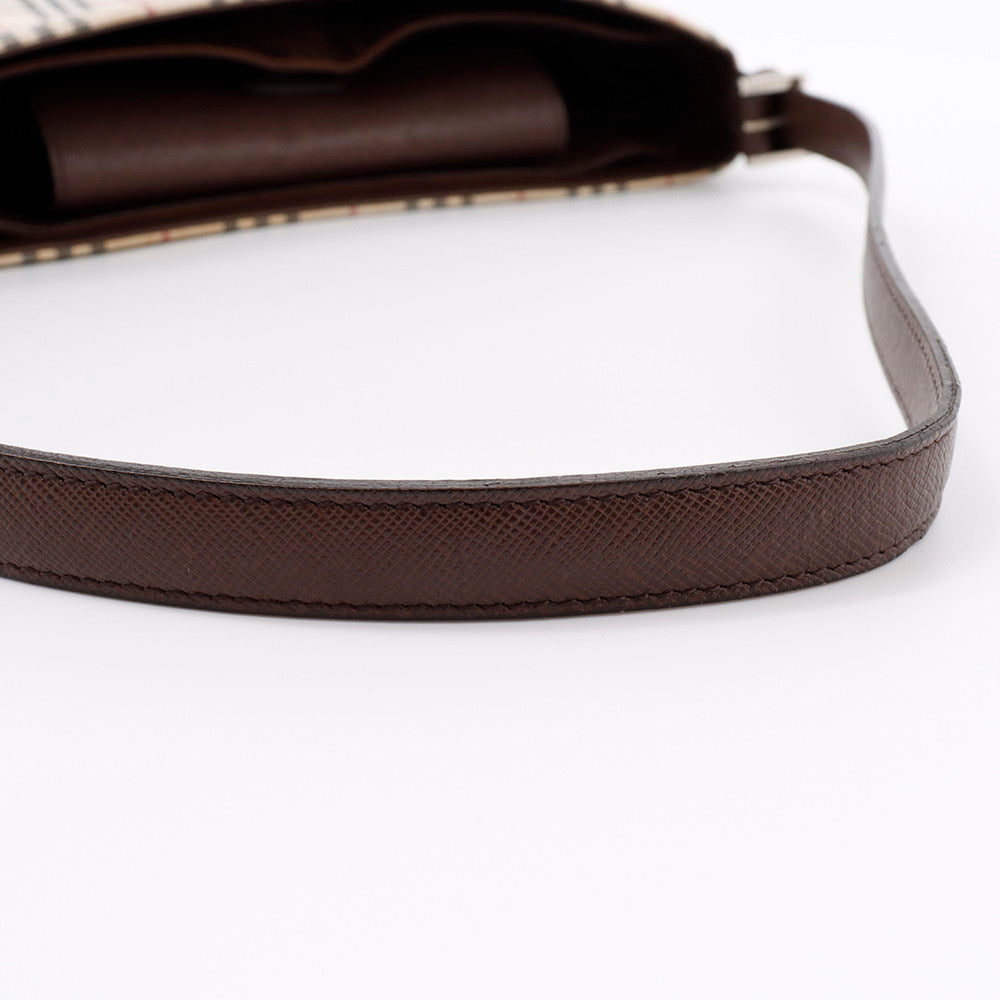 BURBERRY ノバチェック ショルダーバッグ ベージュ/ブラウン Canvas Leather
