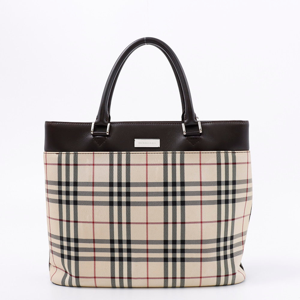 BURBERRY ノバチェック トート ベージュ/ブラウン Canvas Leather
