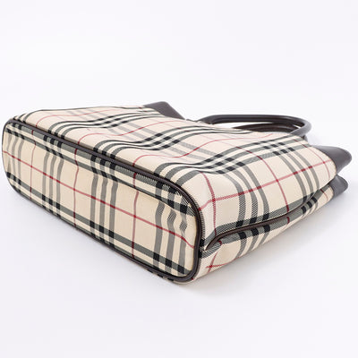 BURBERRY ノバチェック トート ベージュ/ブラウン Canvas Leather