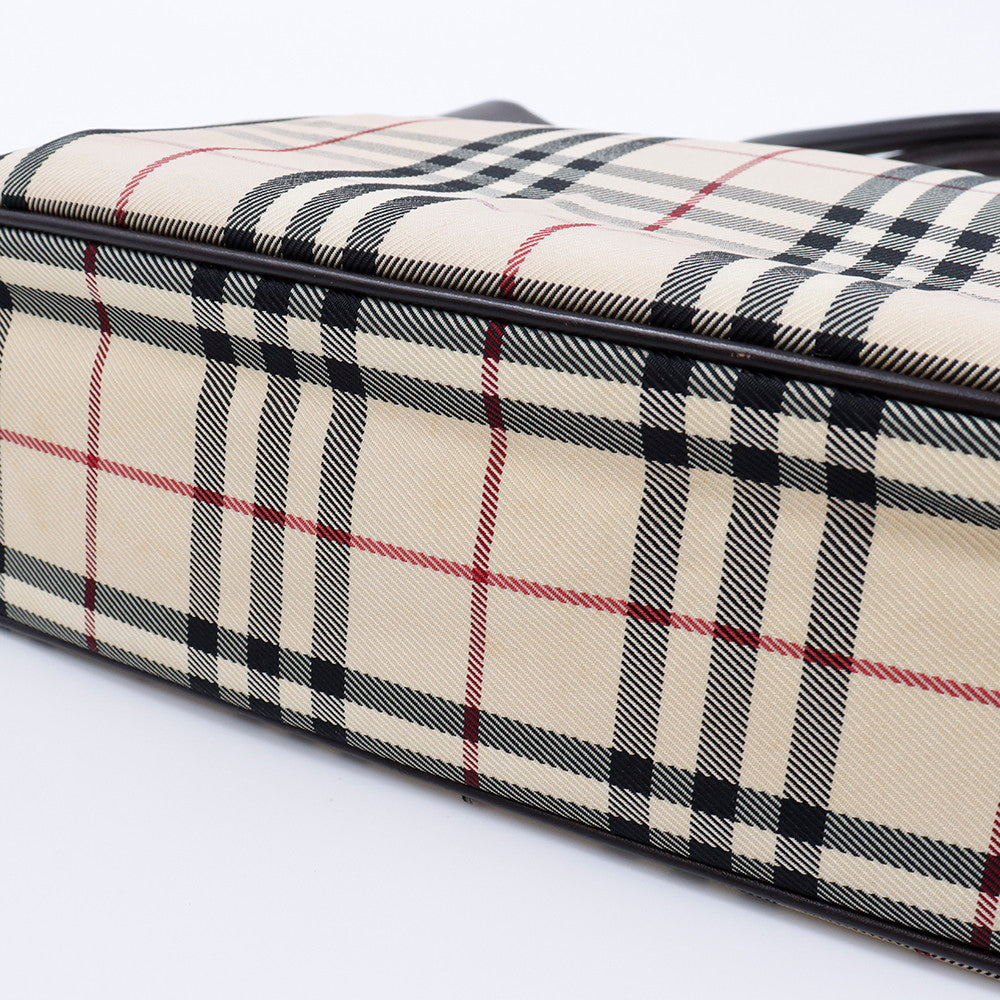 BURBERRY ノバチェック トート ベージュ/ブラウン Canvas Leather