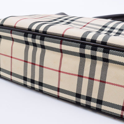 BURBERRY ノバチェック トート ベージュ/ブラウン Canvas Leather