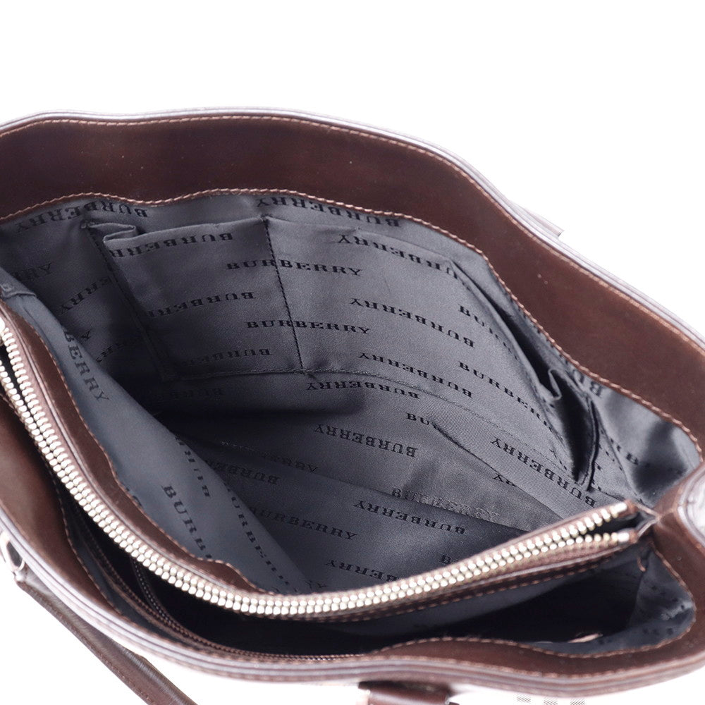 BURBERRY ノバチェック トート ベージュ/ブラウン Canvas Leather