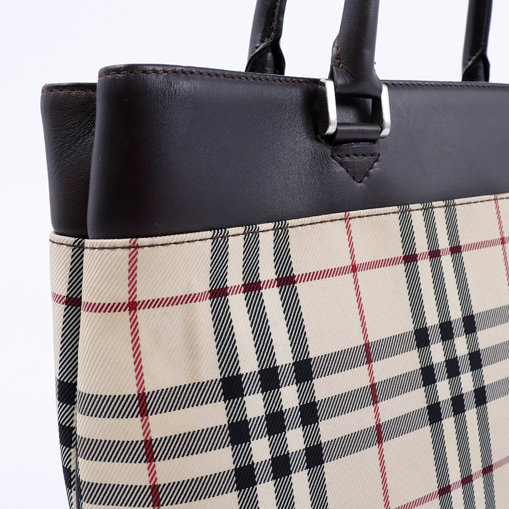 BURBERRY ノバチェック トート ベージュ/ブラウン Canvas Leather