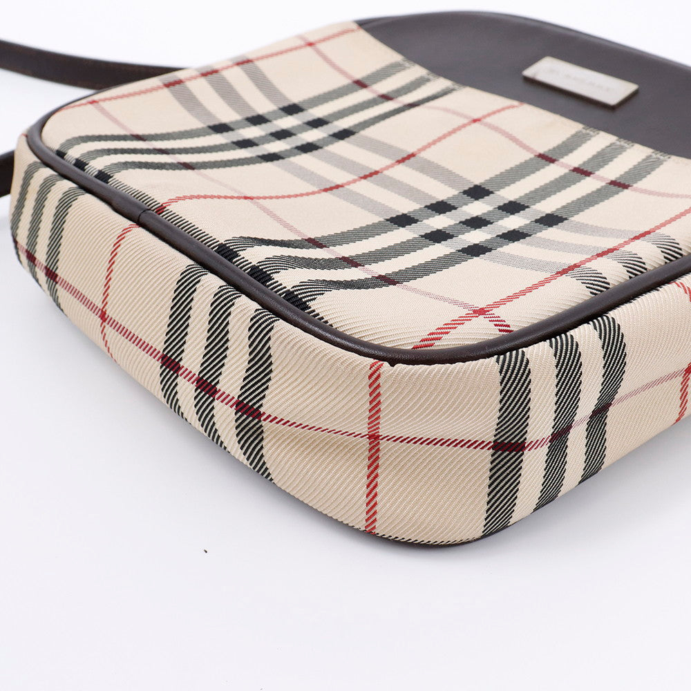 BURBERRY ノバチェック ショルダーポーチ ベージュ/ブラウン Canvas Leather