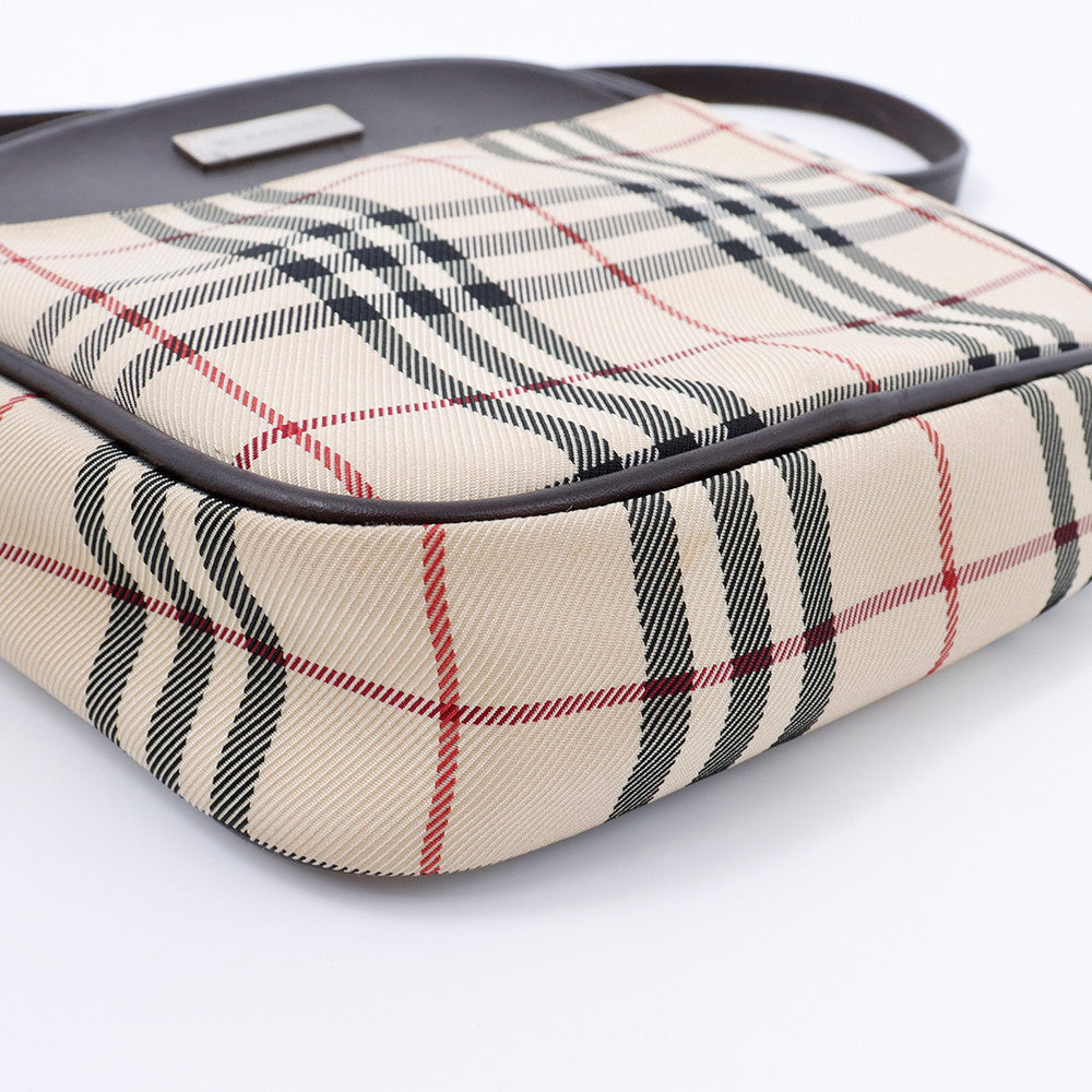BURBERRY ノバチェック ショルダーポーチ ベージュ/ブラウン Canvas Leather