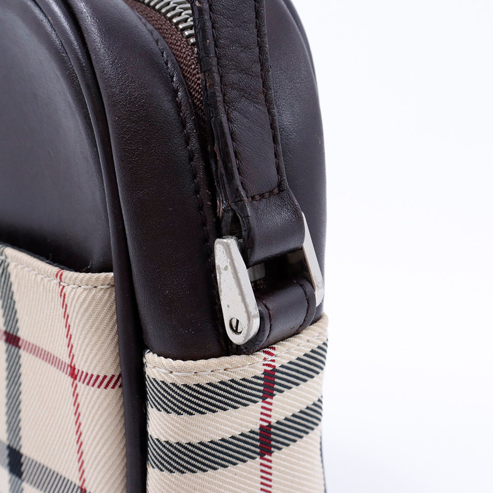 BURBERRY ノバチェック ショルダーポーチ ベージュ/ブラウン Canvas Leather