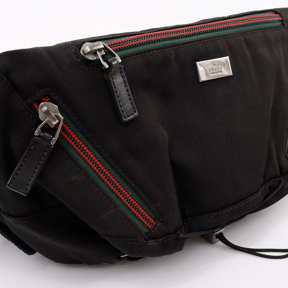 GUCCI シェリーライン ボディバッグ 黒 122350 Nylon