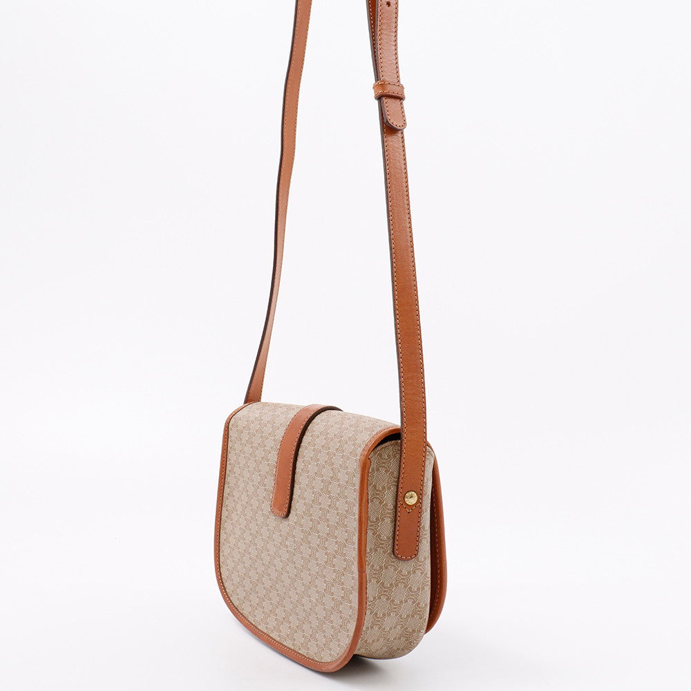 CELINE トリオンフ ショルダーバッグ ベージュ/ブラウン PVC Leather