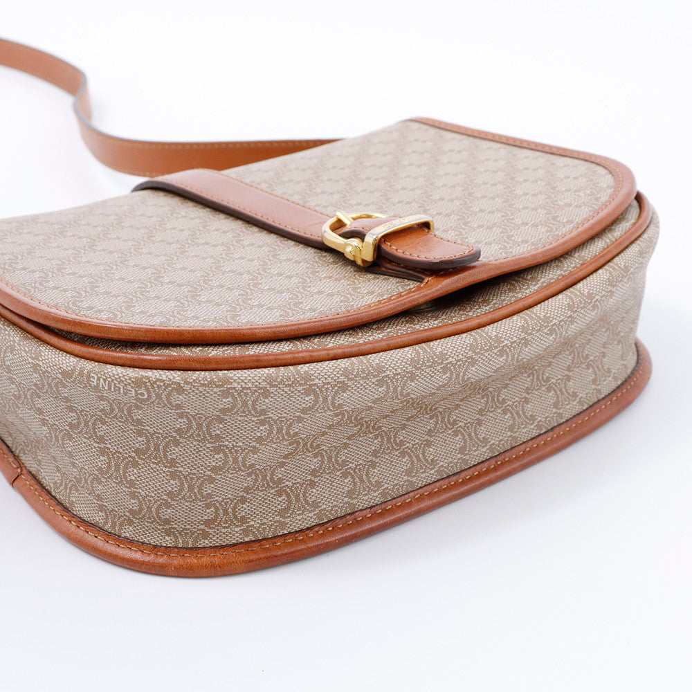 CELINE トリオンフ ショルダーバッグ ベージュ/ブラウン PVC Leather