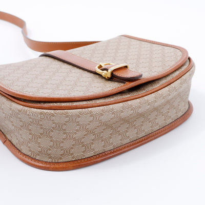 CELINE トリオンフ ショルダーバッグ ベージュ/ブラウン PVC Leather