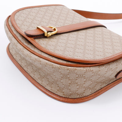 CELINE トリオンフ ショルダーバッグ ベージュ/ブラウン PVC Leather