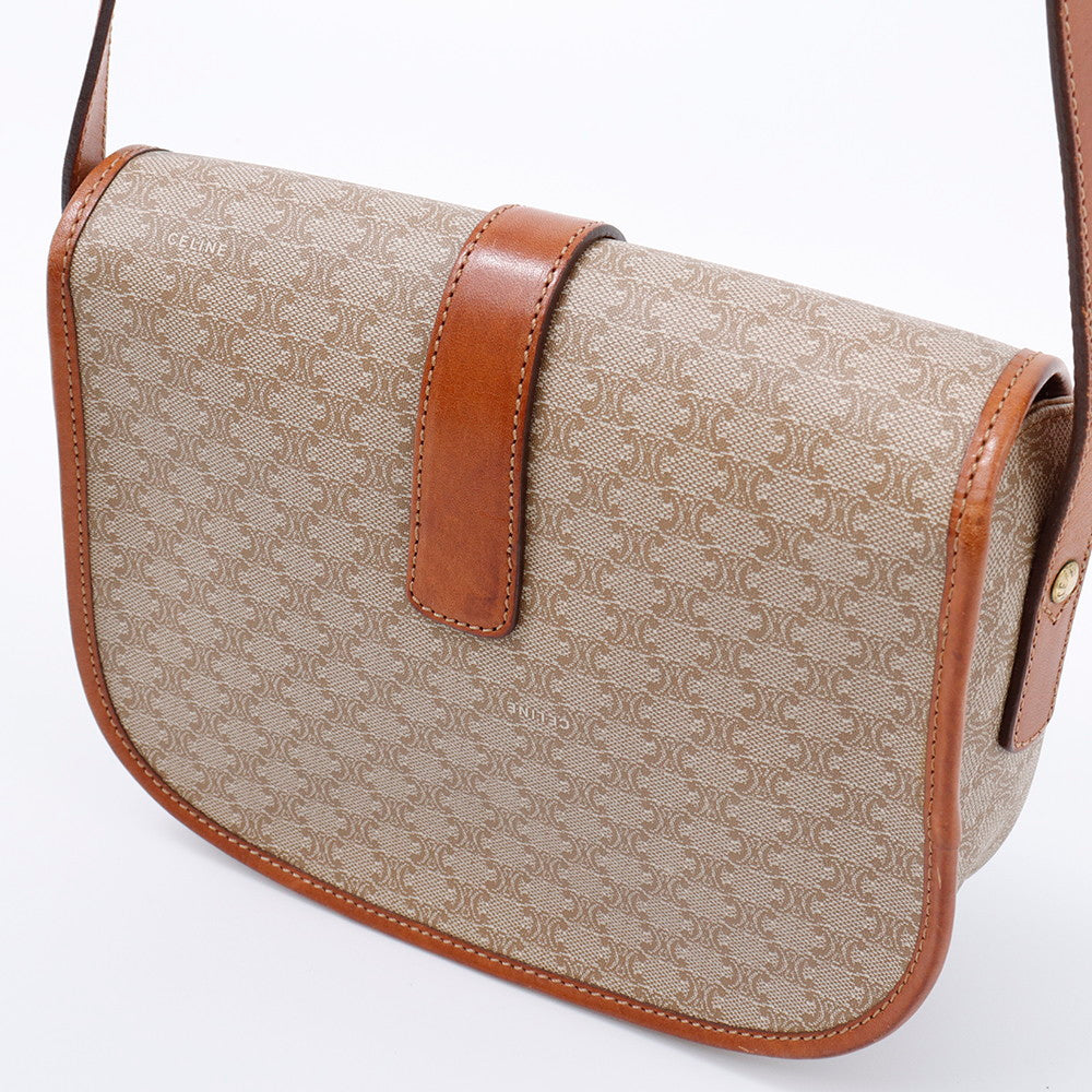 CELINE トリオンフ ショルダーバッグ ベージュ/ブラウン PVC Leather